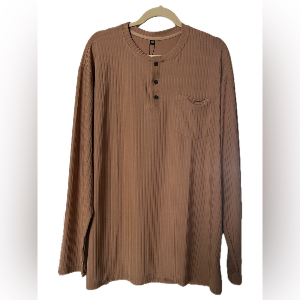 B8 Lexiart Men’s Fashion, Henley Shirt, Size XXL.